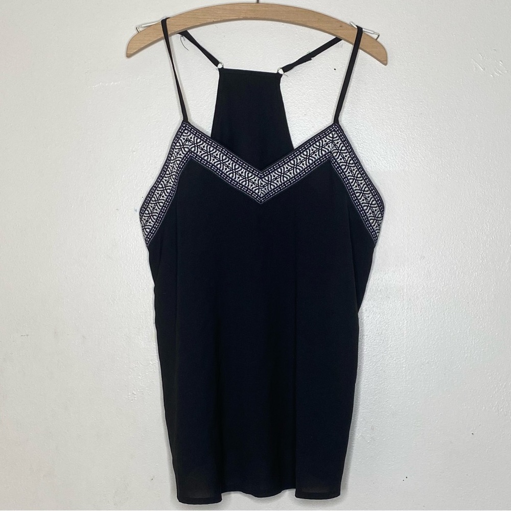 Unbranded black and white embroidered cami